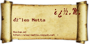 Éles Metta névjegykártya